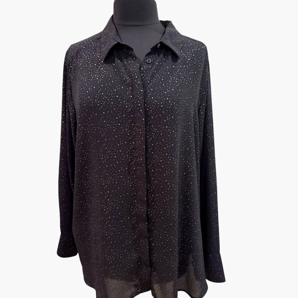 M & S Metallic Spot Long Sleeve Shirt